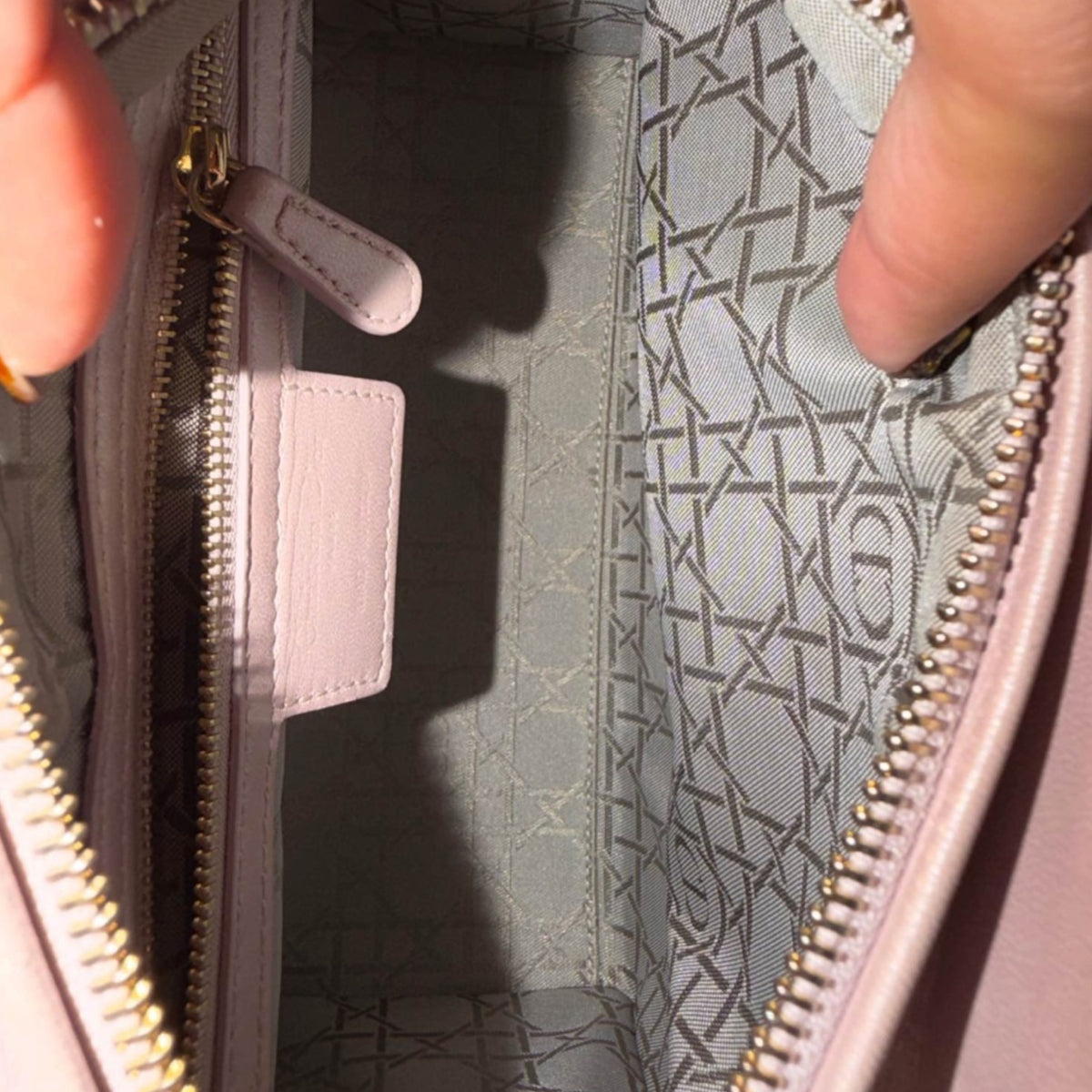 Dior Metallic Pink Cannage Lady Dior Bag