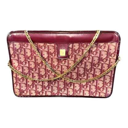 Christian Dior Burgundy Trotter Monogram Chain Shoulder Bag