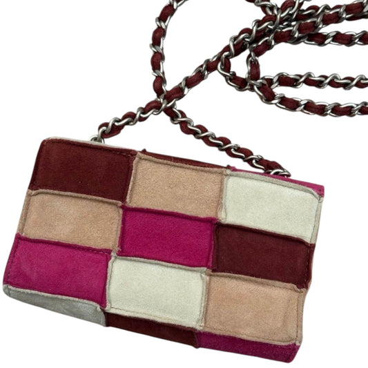 Vintage Chanel Patchwork Suede Mini Chain Bag