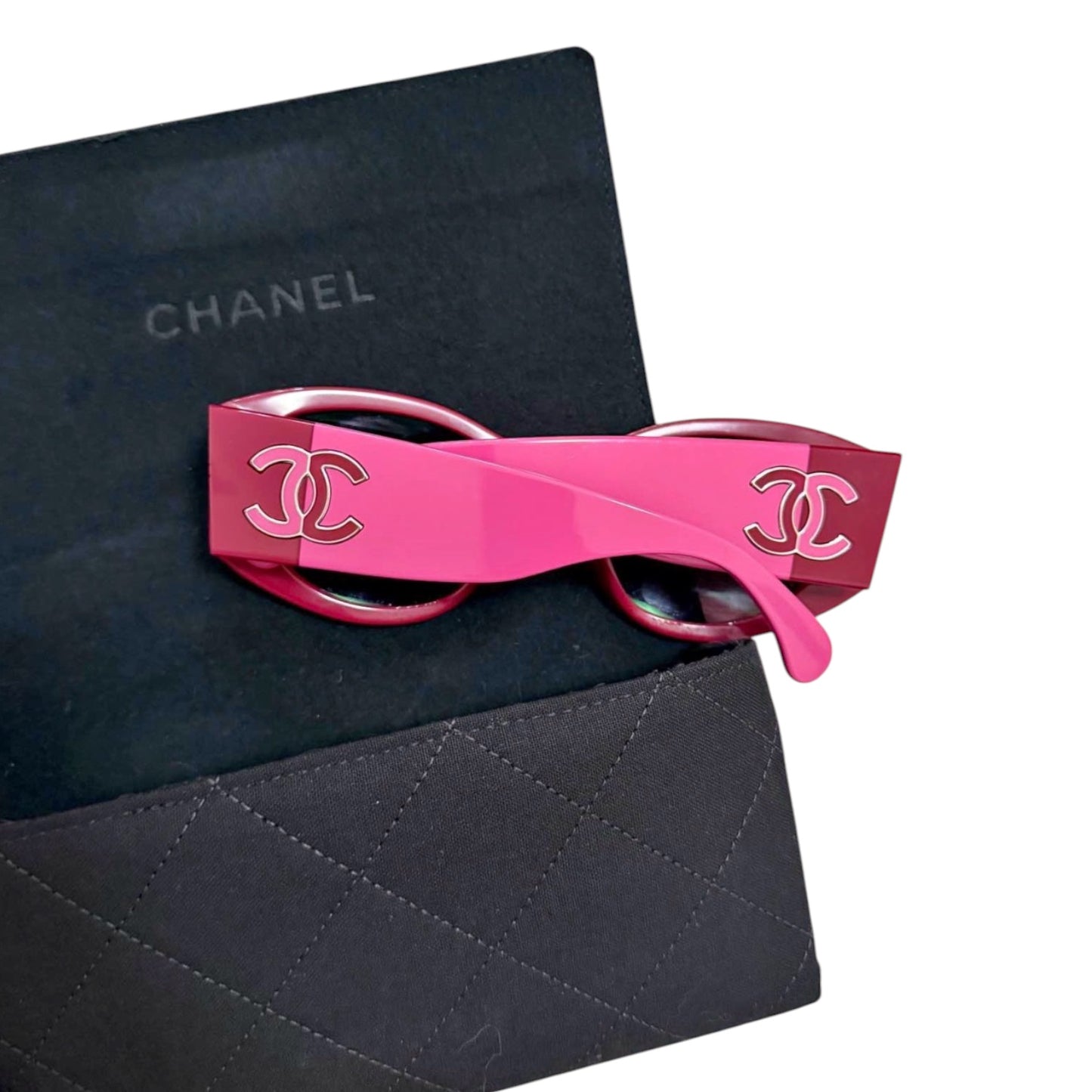 Chanel Burgundy Oval Sunglasses