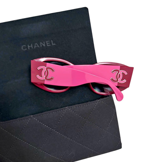 Chanel Burgundy Oval Sunglasses