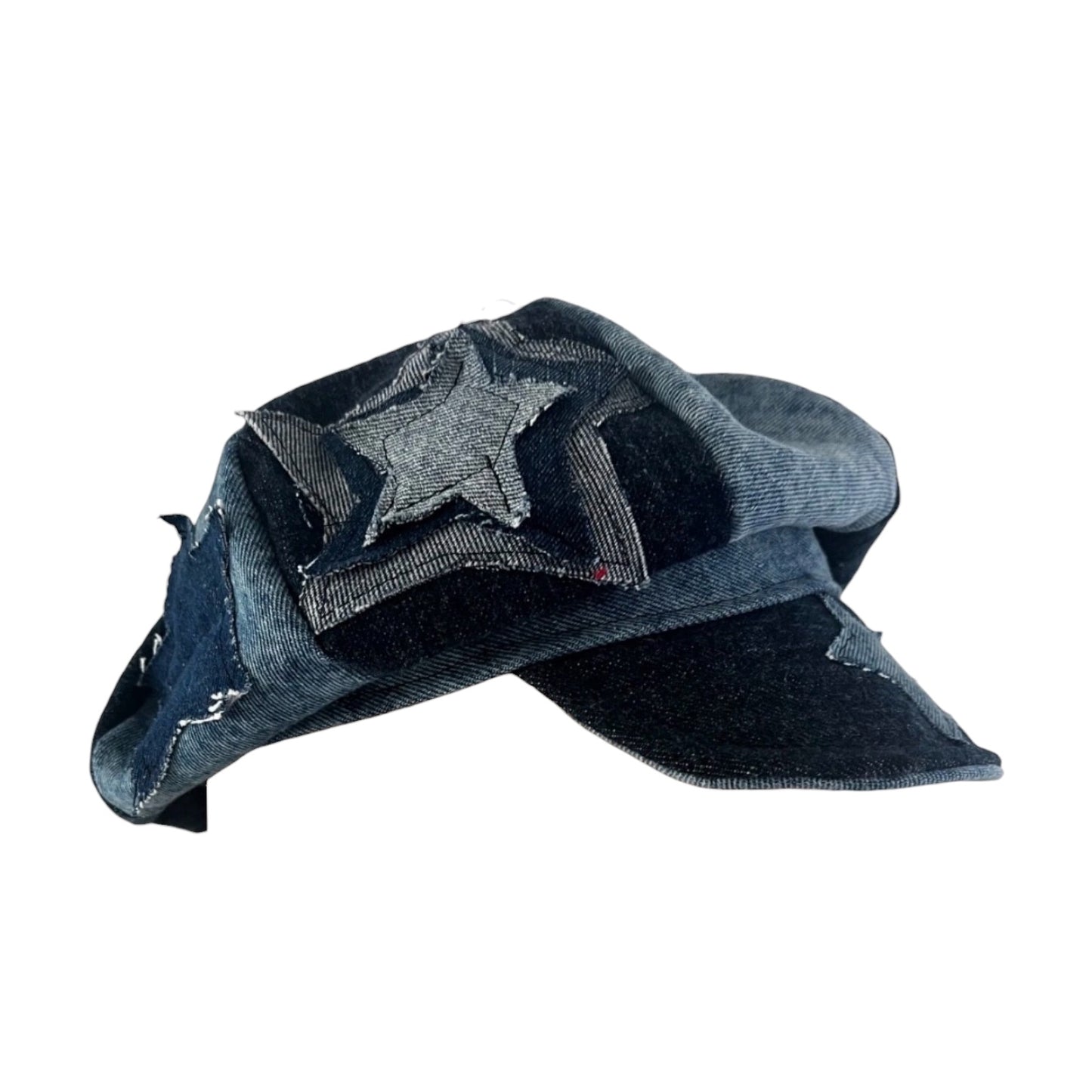 Denim Dolls One-of-One Star Patch Distressed Denim Cap