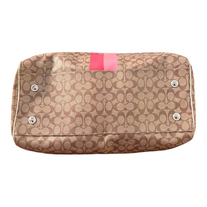 Coach Signature Stripe Monogram Travel Duffle Bag