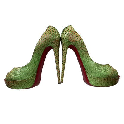 Christian Louboutin Lady Peep Python Pumps | Menthe Green