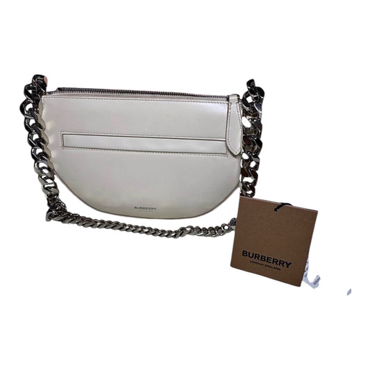 Burberry White Leather Chain Shoulder Bag
