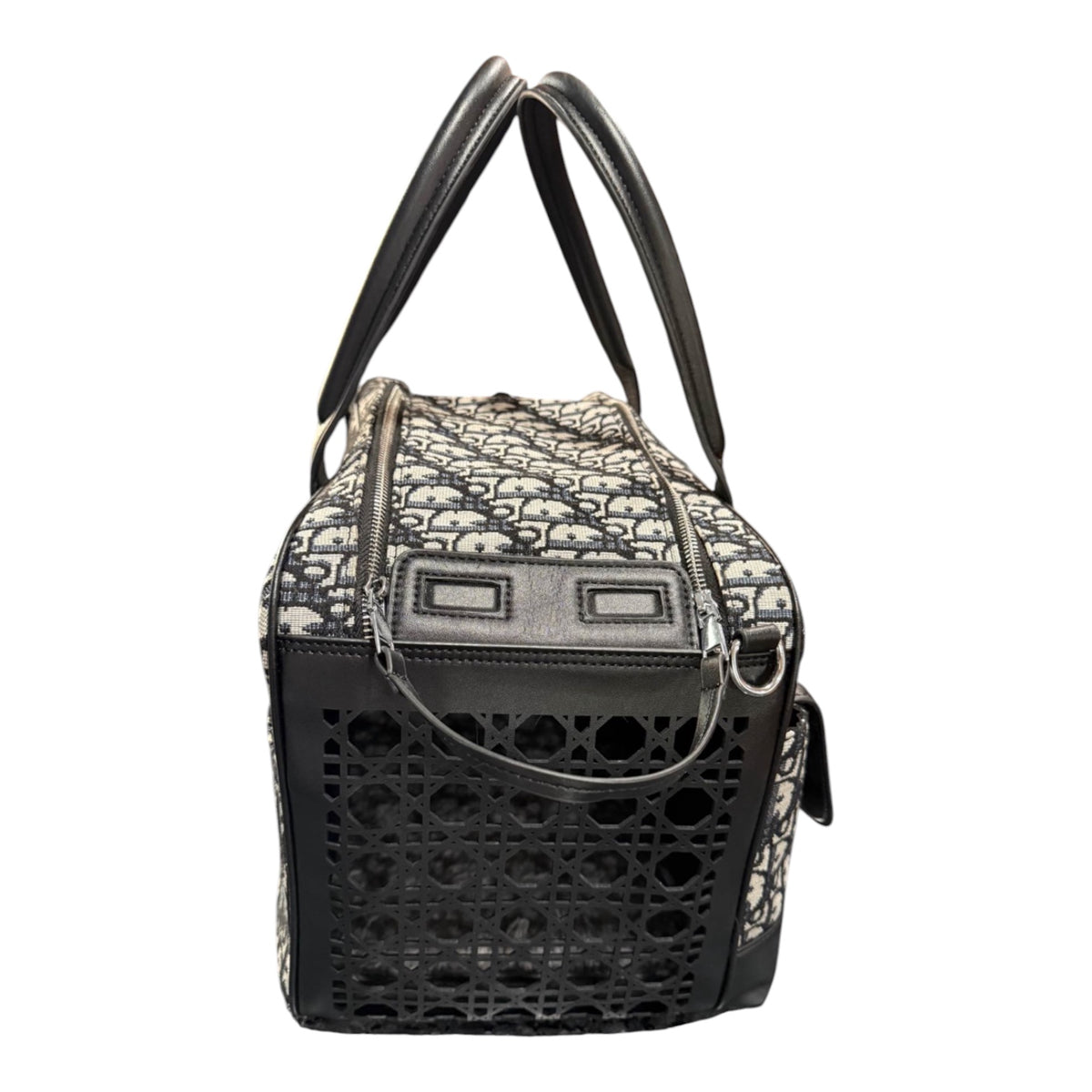 Christian Dior Vintage Black Oblique Trotter Boston Bag