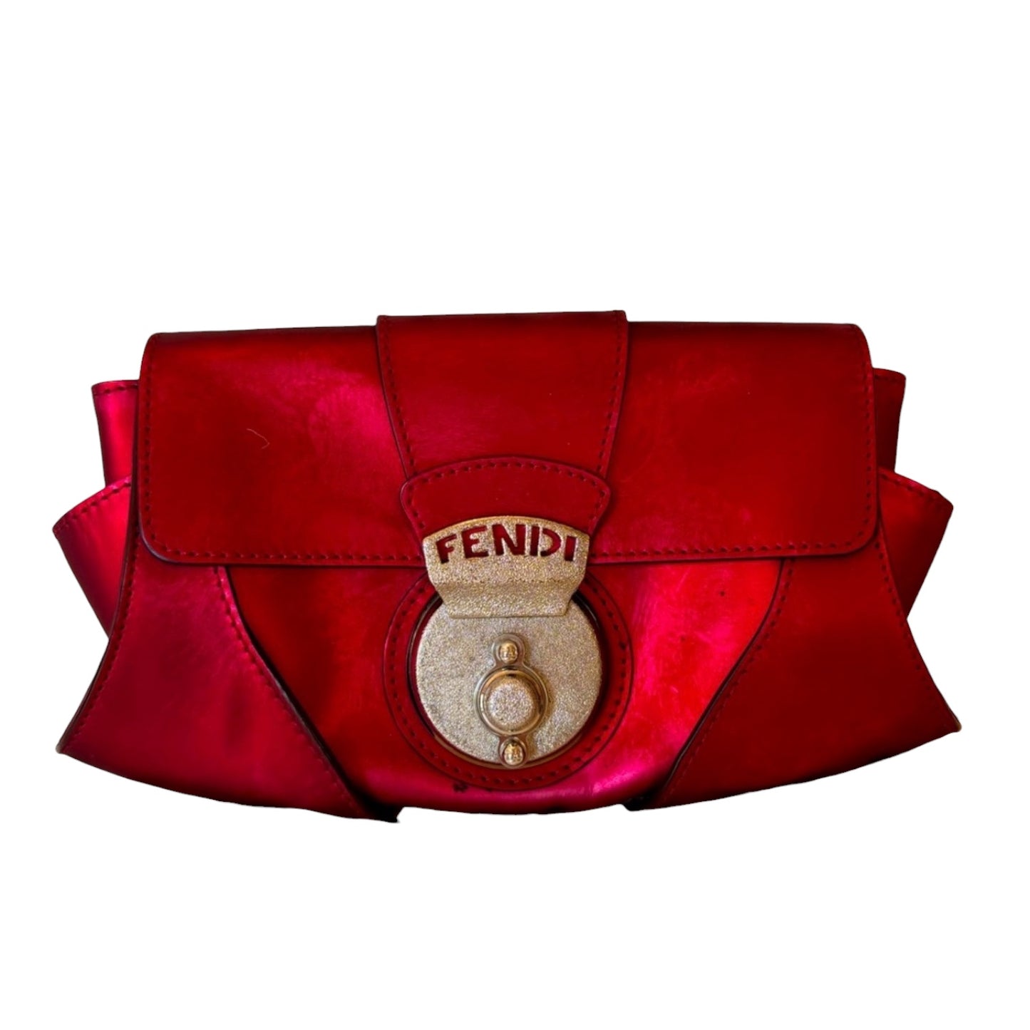 Limited Edition Fendi Metallic Red Clutch