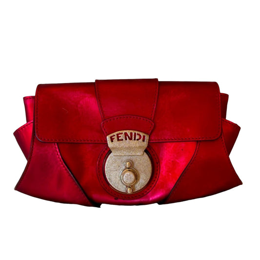 Limited Edition Fendi Metallic Red Clutch