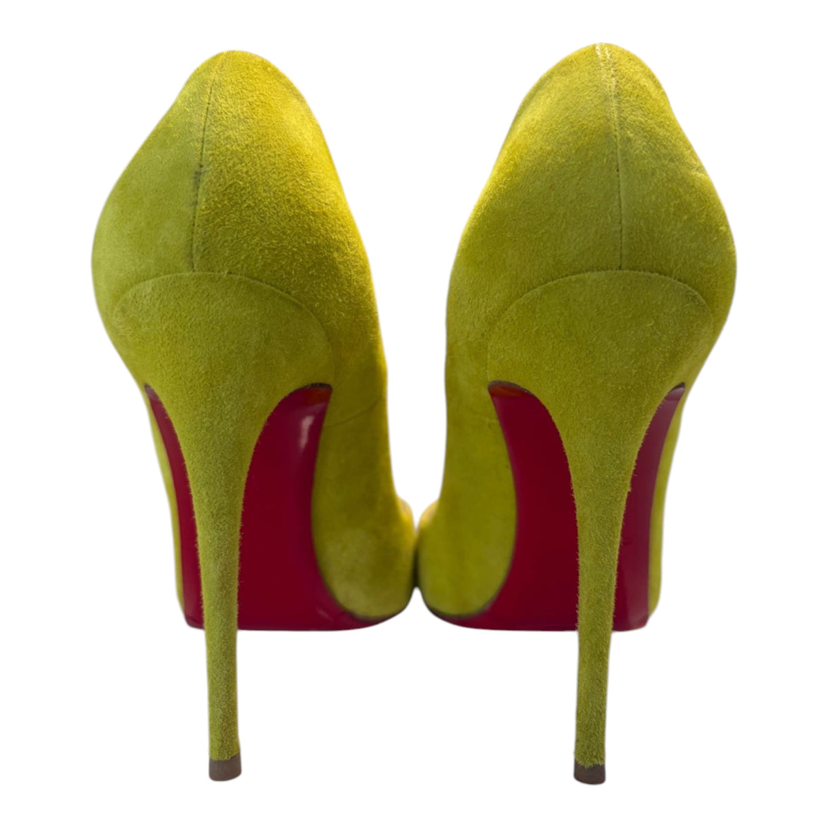 Christian Louboutin Daffodile 160 Chartreuse Suede Platform Pumps