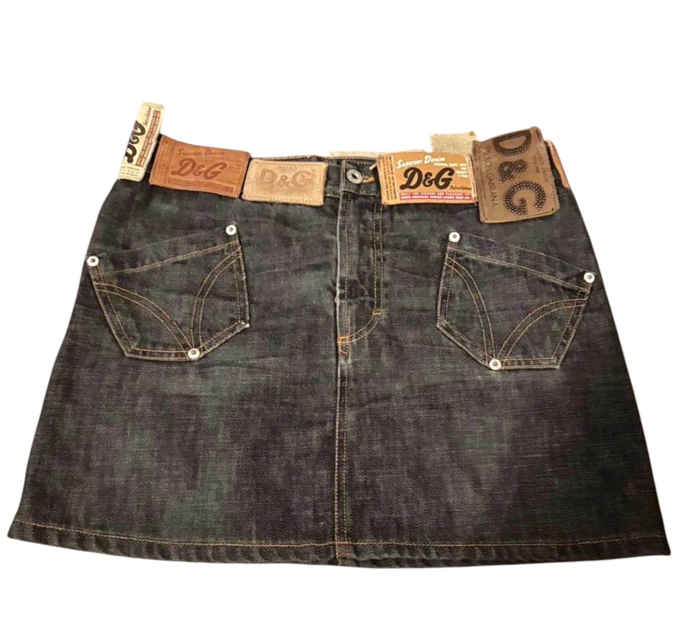 D&G Dolce & Gabbana Denim Mini Skirt – Tag Detail