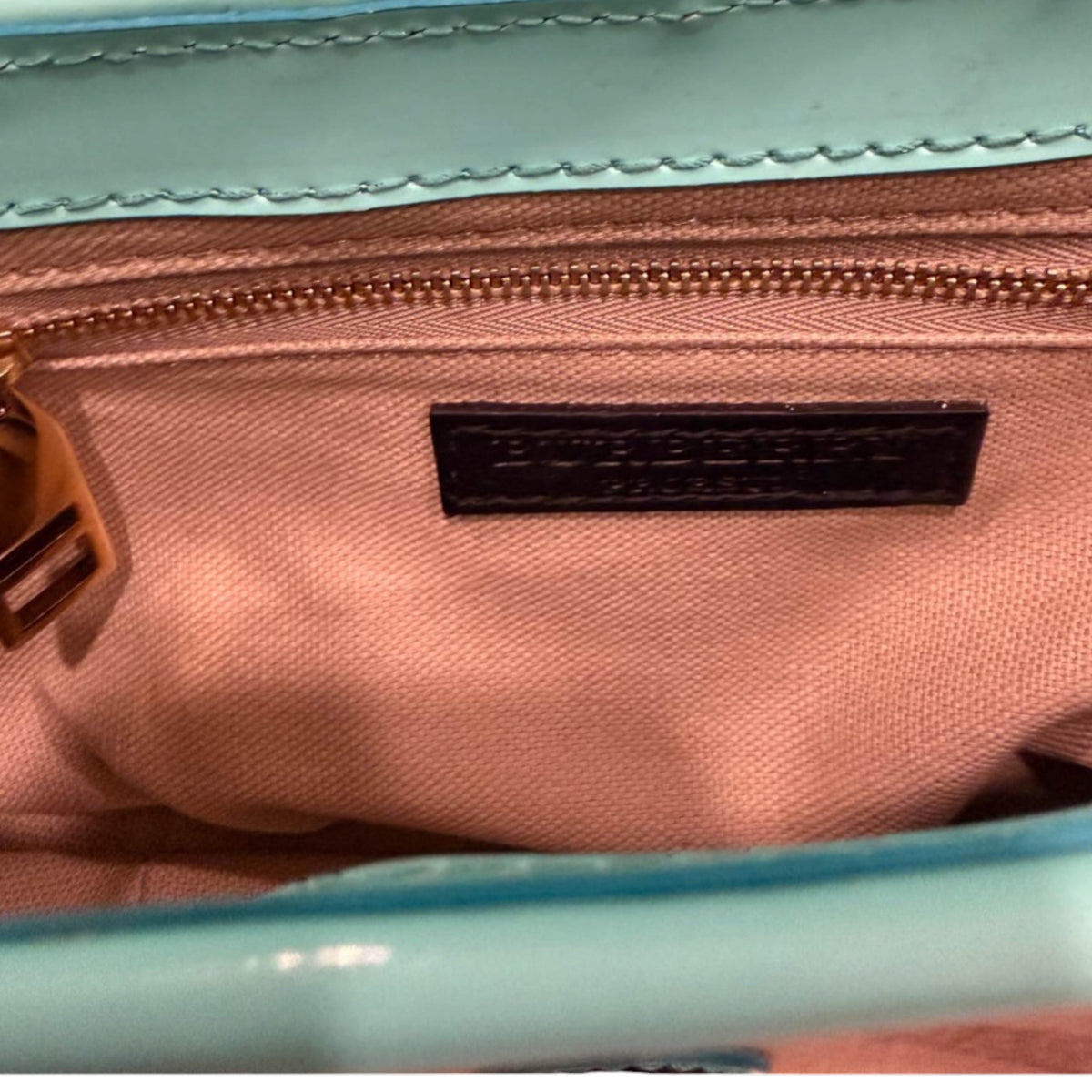 Burberry Prorsum Turquoise Lattice Check Shoulder Bag