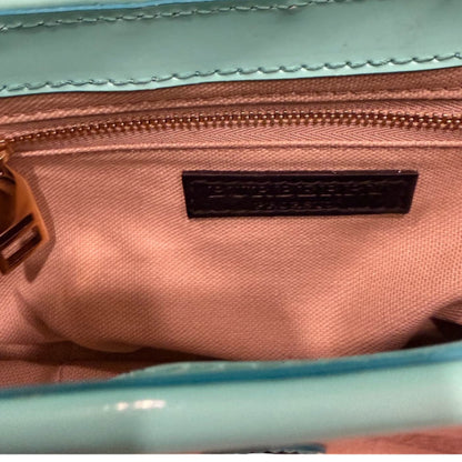 Burberry Prorsum Turquoise Lattice Check Shoulder Bag