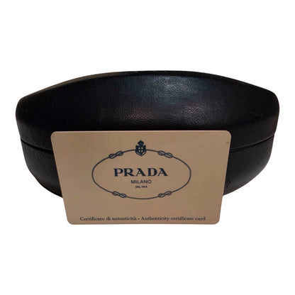 Prada SPR04H Vintage Black Shield Sunglasses w/ Case & Authenticity Card