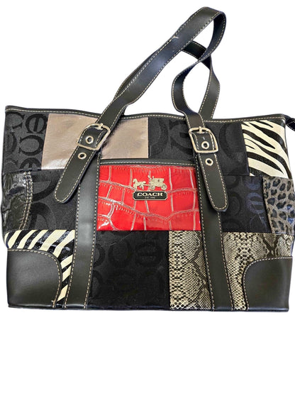 Coach Patchwork Animal Print Tote Bag (Snakeskin Zebra Croc)