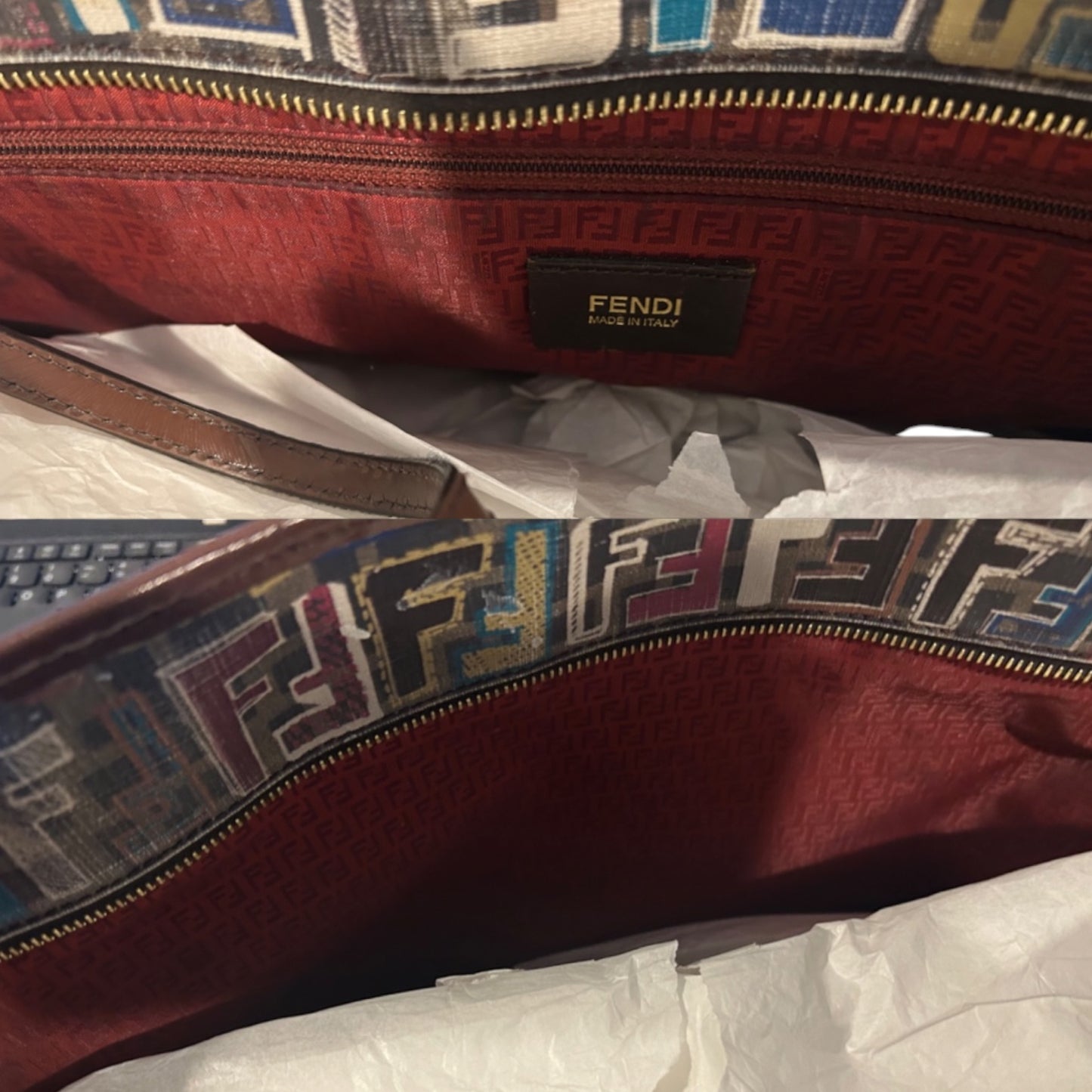Fendi Multicolor Zucca Roll Tote Bag