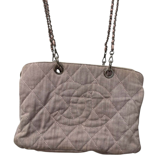 Chanel Pink Denim CC Tote Bag