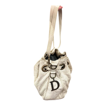 Christian Dior Cannage Drawstring Bucket Shoulder Bag – Ivory