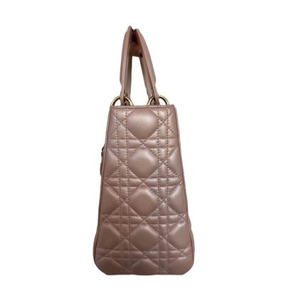Dior Metallic Pink Cannage Lady Dior Bag