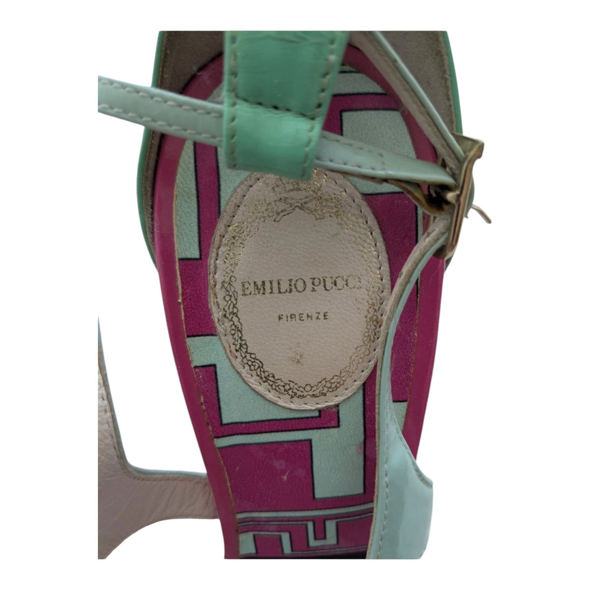 Emilio Pucci Fuchsia & Mint Strappy Heels