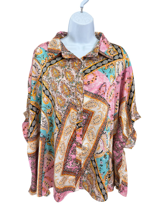 Vintage Moda Exclusives Boho Paisley Blouse – Soft Satin Feel