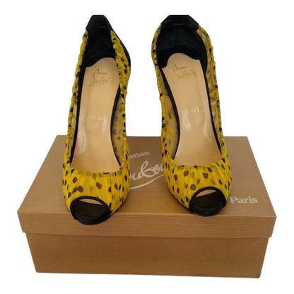 Christian Louboutin Paris Sienne Plato 120 Polka Dot Tulle Peep-Toe Pumps