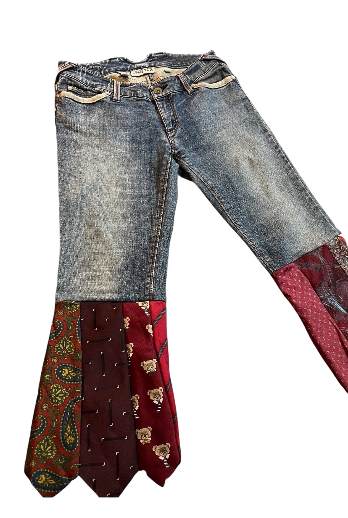 Vintage Mango Tie Hem Jeans