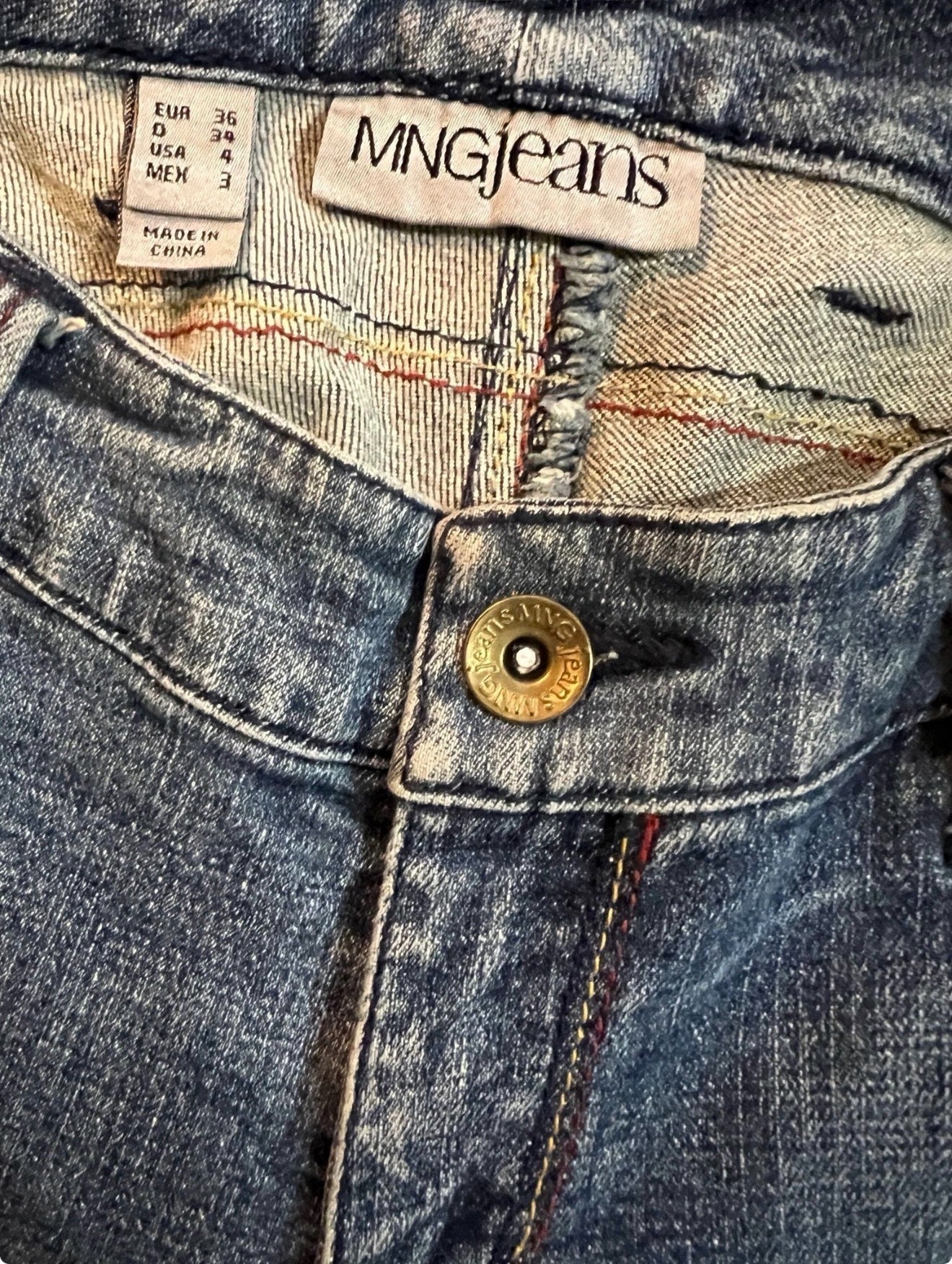 Vintage Mango Tie Hem Jeans