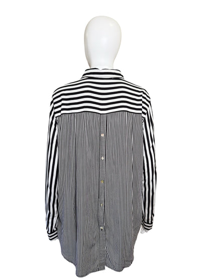 Vince + Delancey Striped Button-Down Blouse