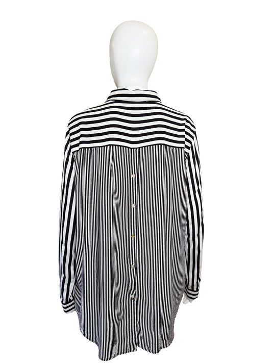 Vince + Delancey Striped Button-Down Blouse