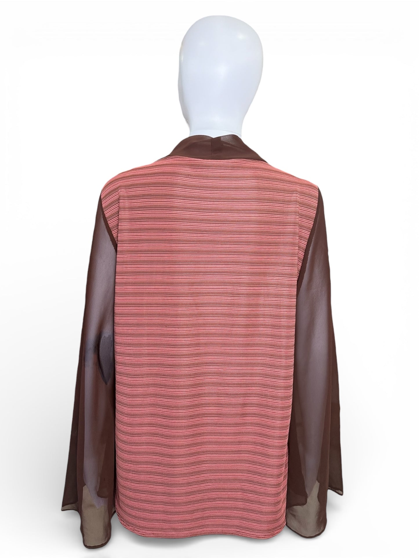 Y2K Brown Sheer Layered Cardigan