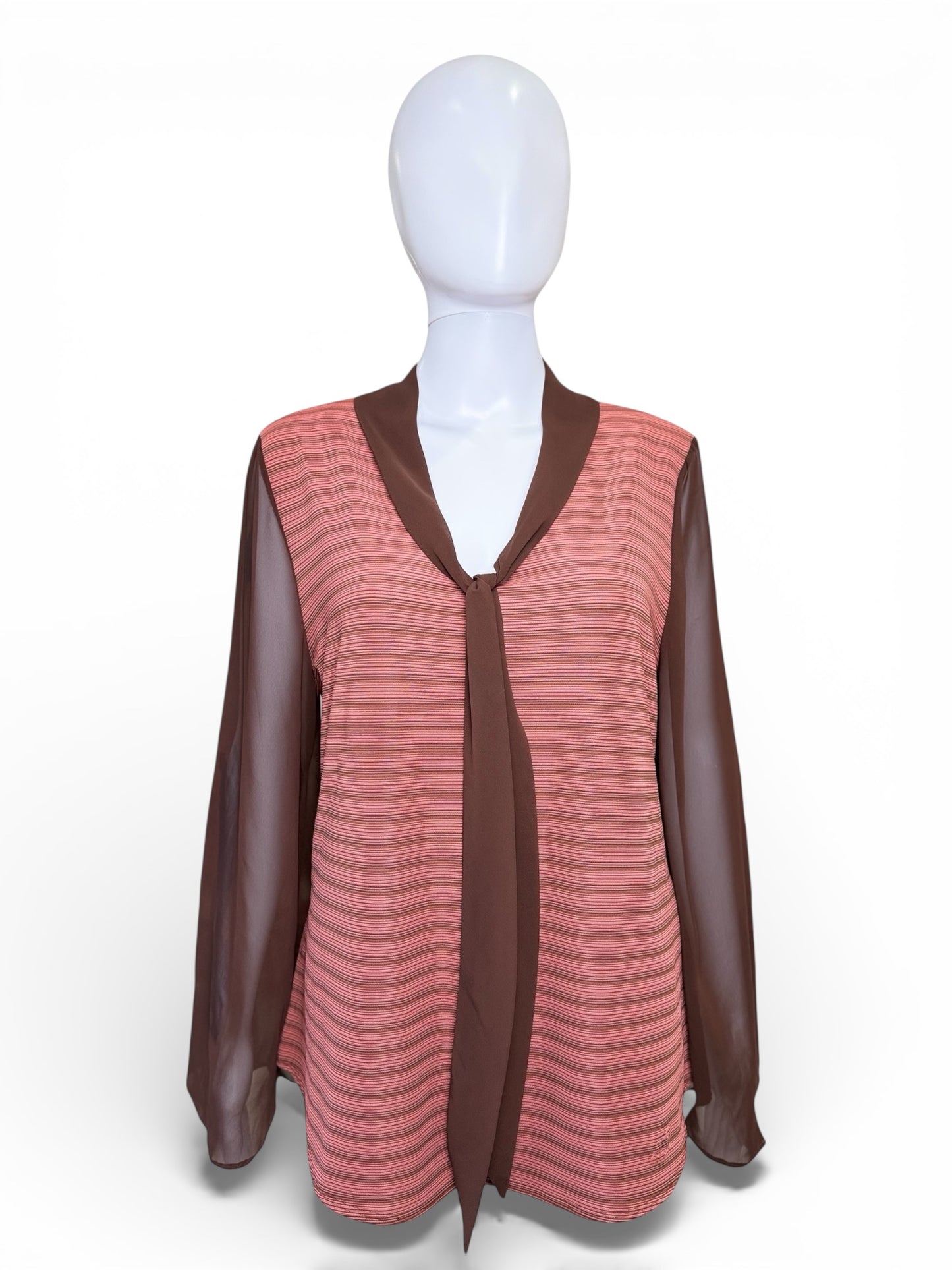 Y2K Brown Sheer Layered Cardigan