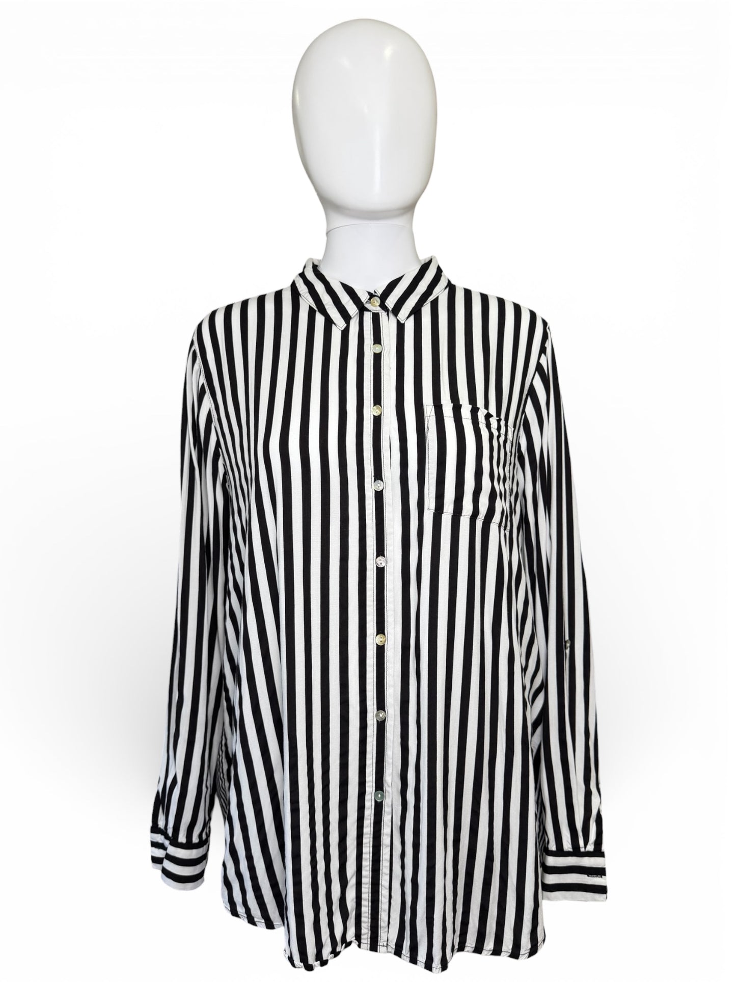 Vince + Delancey Striped Button-Down Blouse